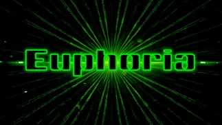 The Euphoria cover logo in green neon on a black background with green lasers
