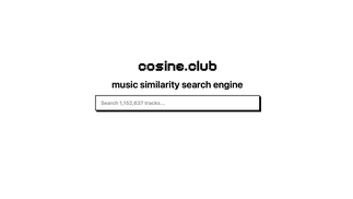 Cosine.club music similarity search engine homepage