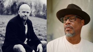 Composite image of Roland Leesker sitting in a field and Robert Hood wearing a black wide-brimmed hat