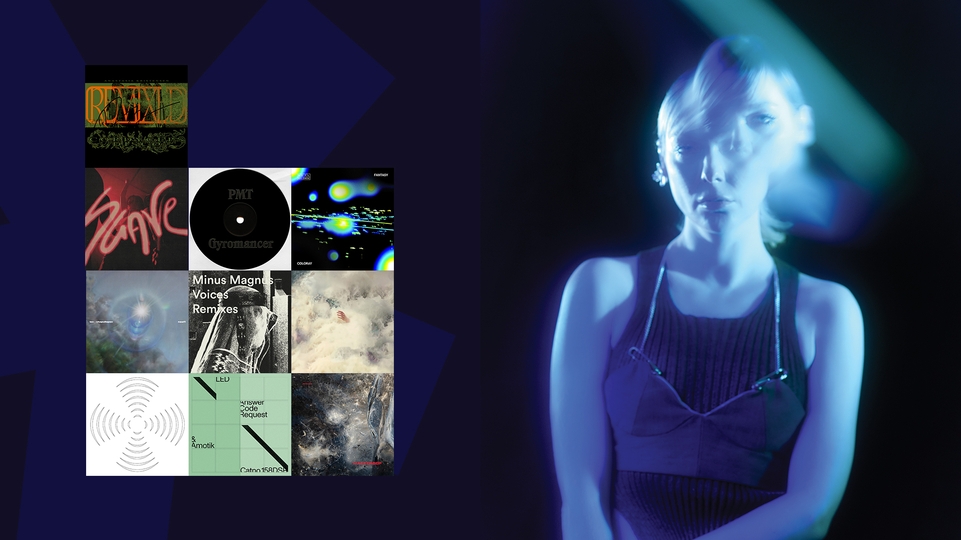 Anastasia Kristensen next to the album artwork of releases she chose for her Selections