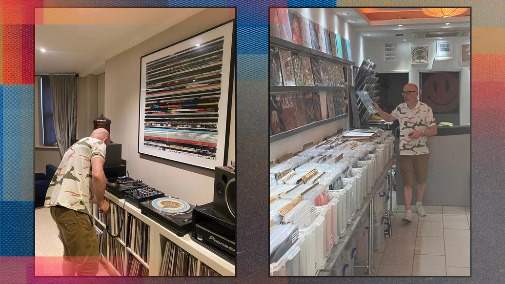 More photos of Billy browsing records, by Carl Loben