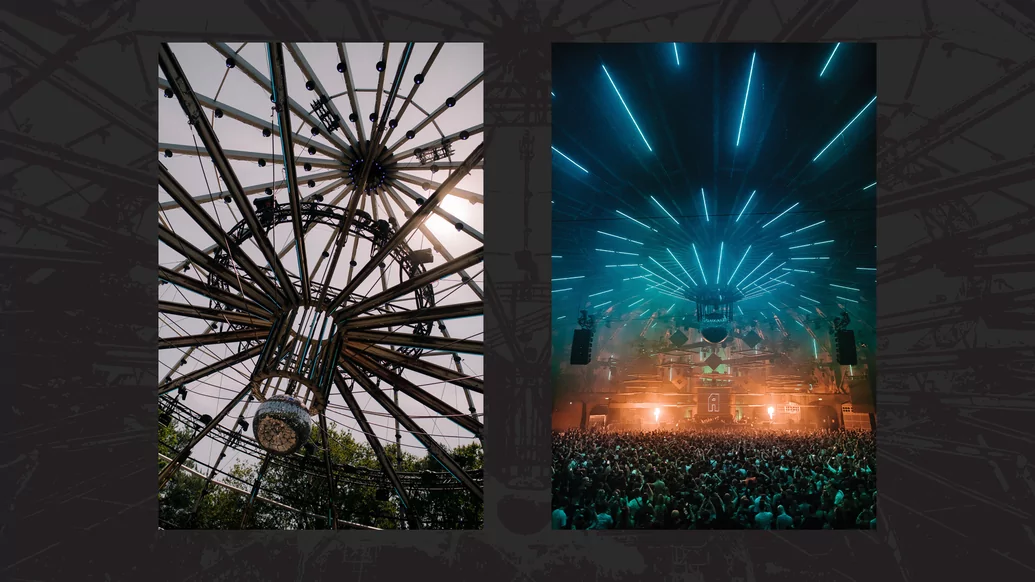 Two images of Awakenings Festival on a grey background