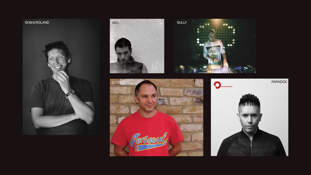 A collage of various artists who have released on the Over/Shadow label