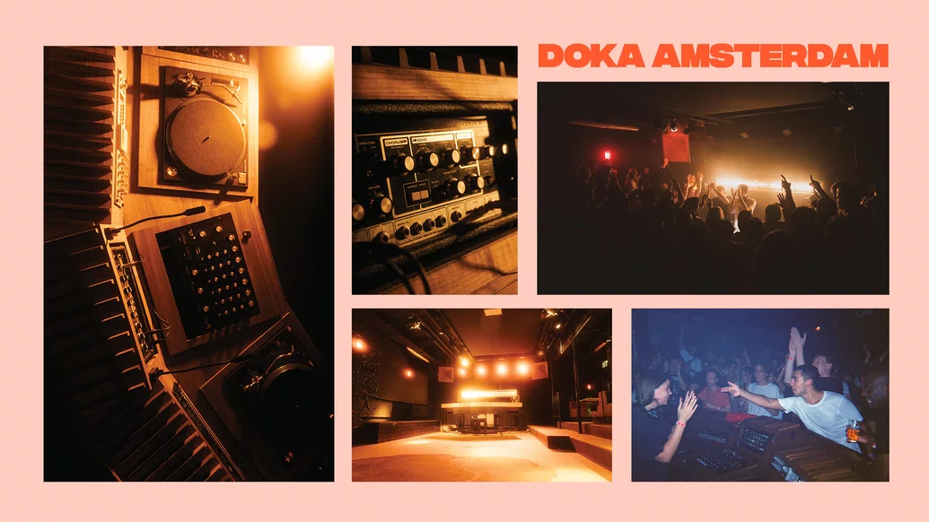Photos of Doka Amsterdam on a peach-coloured background