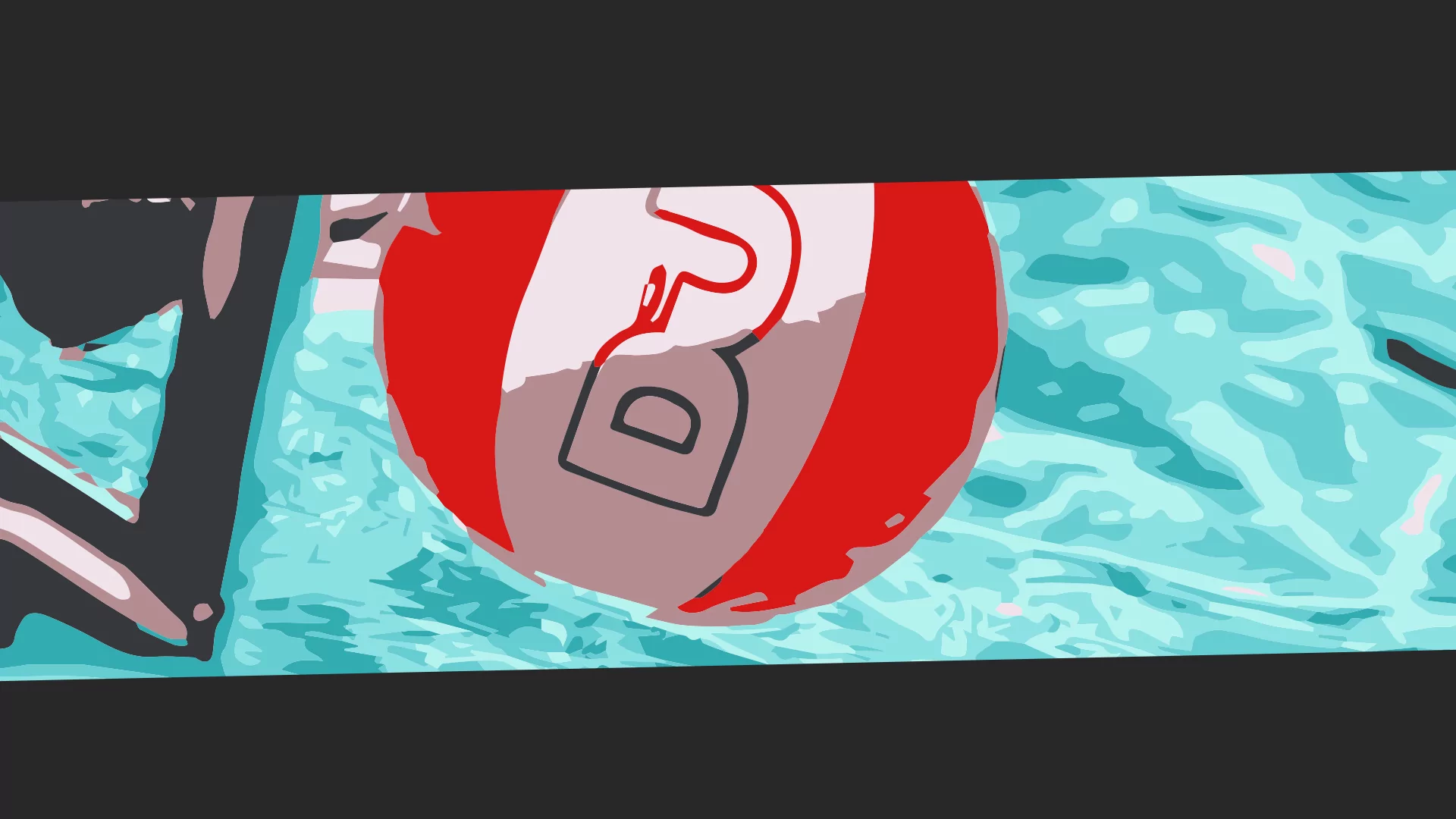 DJ Mag beach ball in a pool