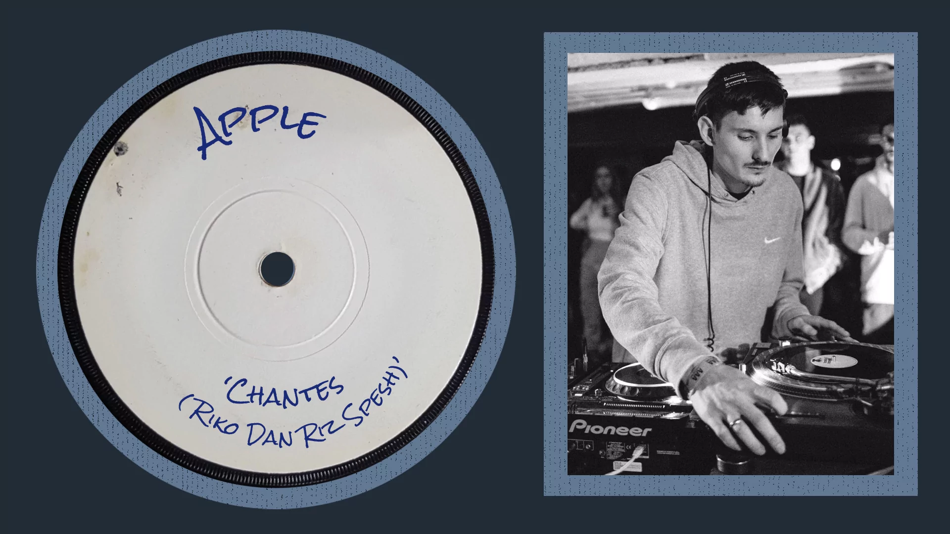 Black-and-white profile image of Riz La Teef with Apple ‘Chantes (Riko Dan Riz Spesh)’ dubplate