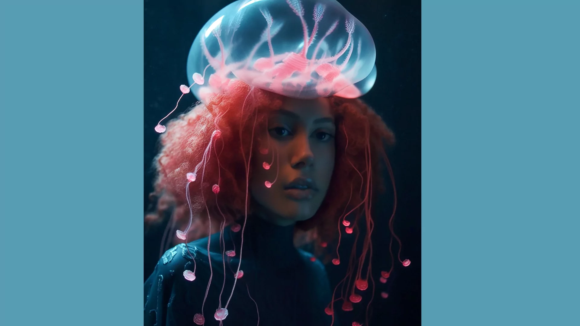 Cover of DJ Mag's May issue with Jayda G. The photo shows her with red curly hair with an alien, jellyfish-like shape on her head.