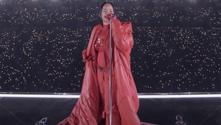 Rihanna performing at the Superbowl