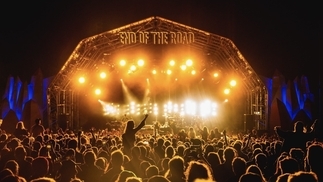 Photo of the main stage at night at End of the Road festival