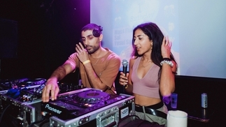 Photo of Safiya and Yusuf DJing at RepresentAsian’s first birthday event