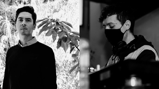 Black and white photos of Robert Cosmic & Saigg side by side