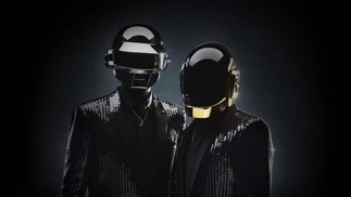 Photo of Daft Punk with a black background
