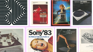 Collage of various vintage hifi ads including Sony, Technics and Nagra