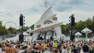 The Planaxis stage at Tomorrowland 2024, shaped like a giant sea shell