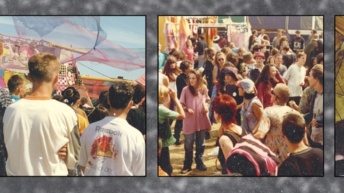 Vintage '90s images taken from old free party events