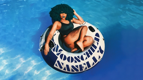MS in a pool float