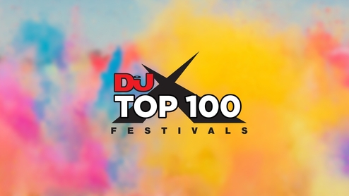 T100 Festivals logo on a multicoloured background