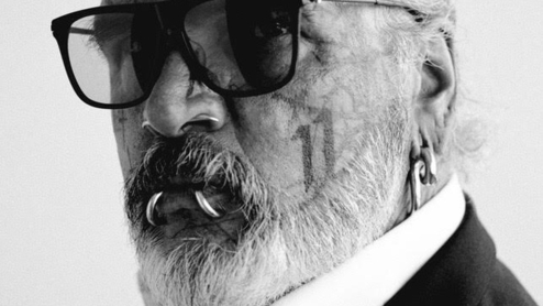 A black and white photo of Sven Marquardt