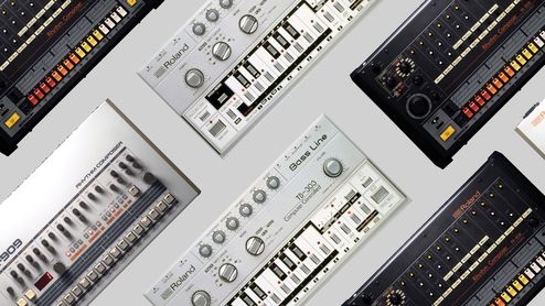 Roland's iconic drum machines including the TB-303, TR-808 and TR-909