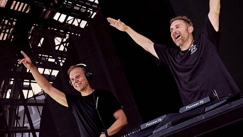 Armin Van Buuren and David Guetta DJing together