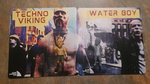 The action toy features viral meme "Techno Viking" and his sidekick "Waterboy"