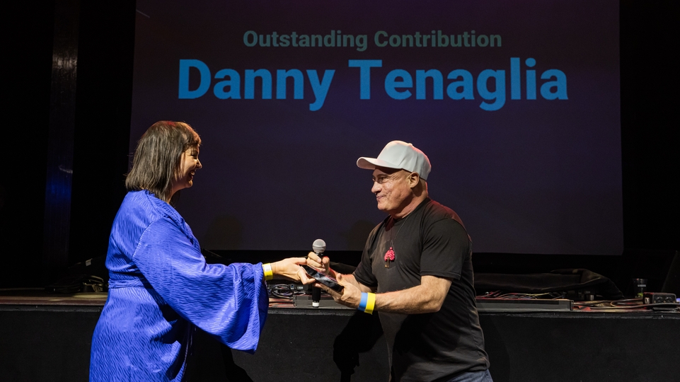 Danny Tenaglia accepting his award for Outstanding Contribution