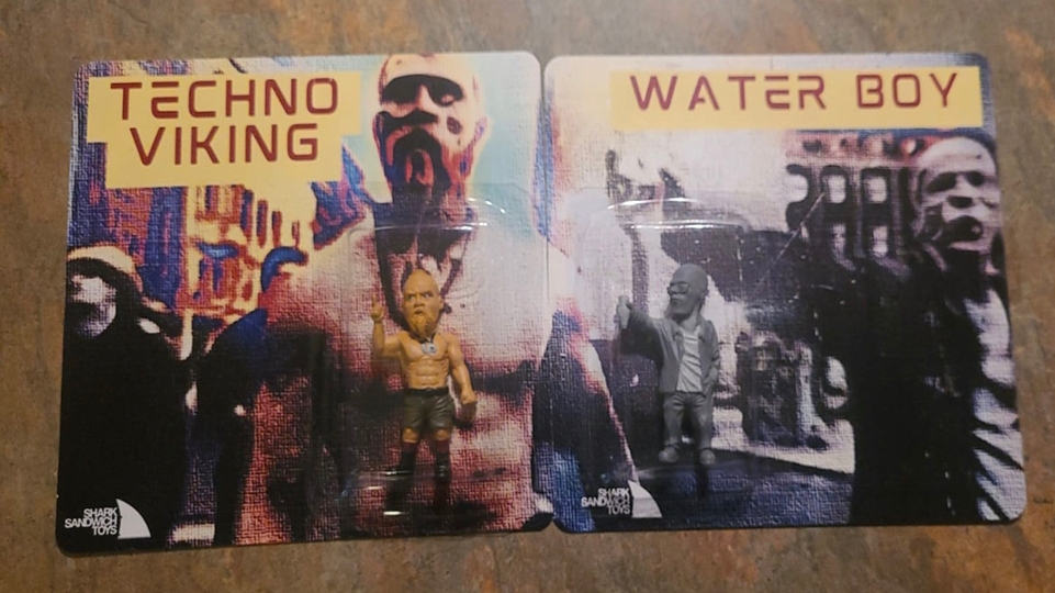 The action toy features viral meme "Techno Viking" and his sidekick "Waterboy"
