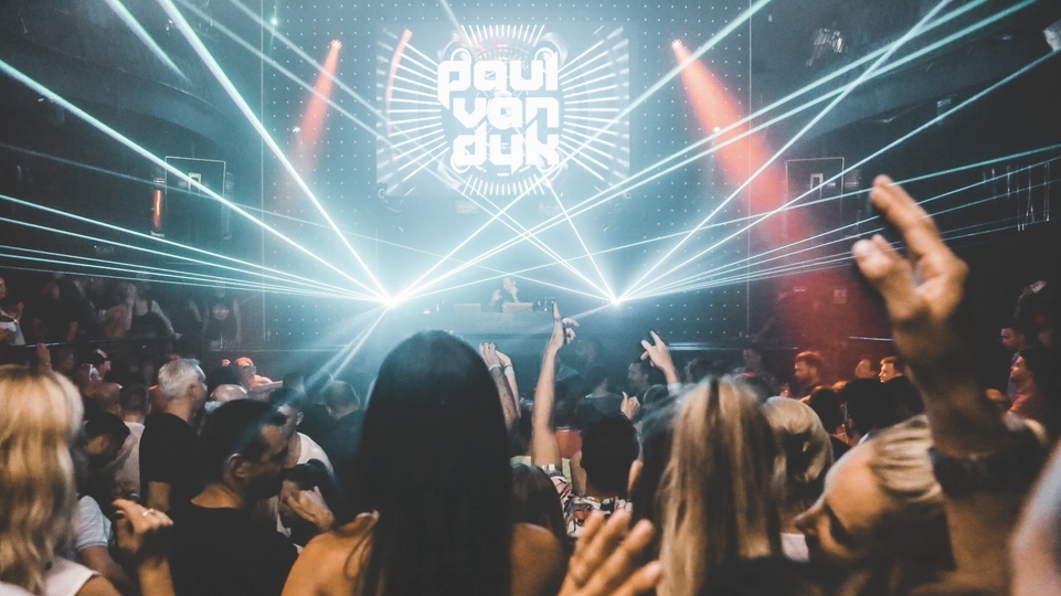 Paul van Dyk DJing at his SHINE Ibiza residency in 2022