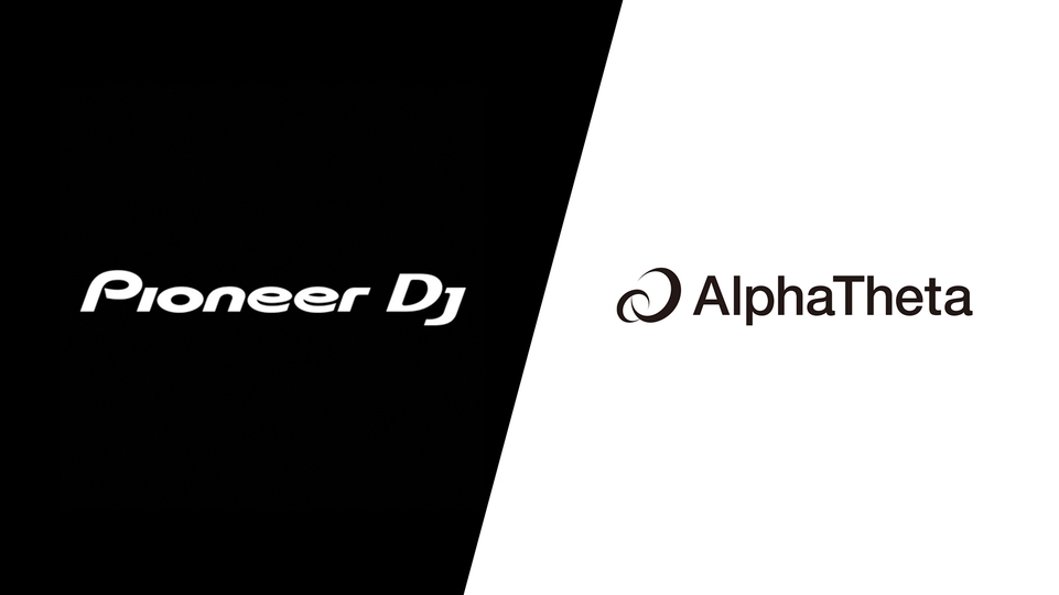 A composite image of the Pioneer DJ and AlphaTheta logos