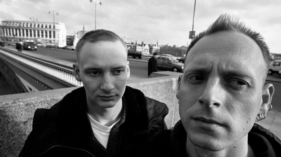 Black and white photo of Orbital from 1990