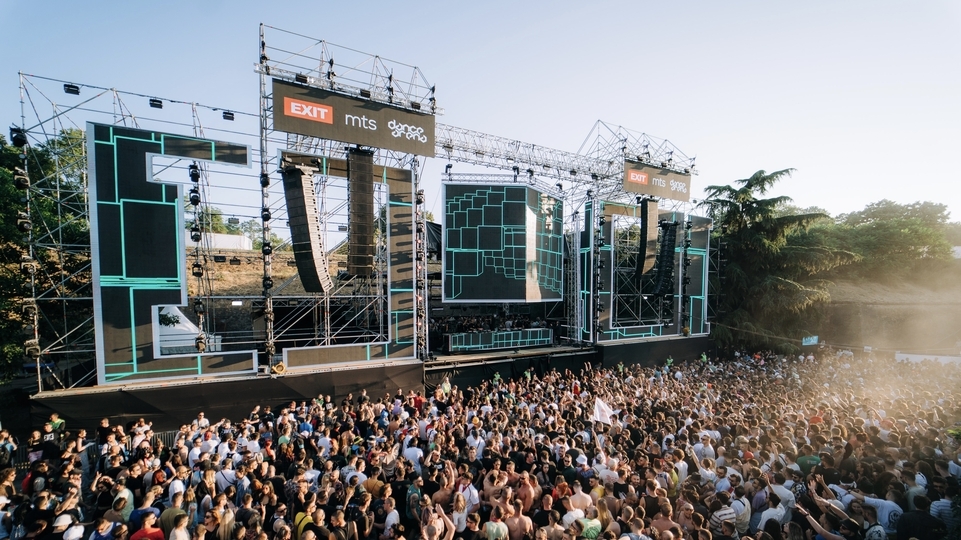 Photo of the Dance Arena at Exit Festival at sunset